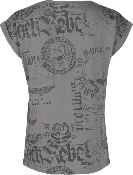 T-Shirt Manches courtes  de Rock Rebel by EMP - S à XXL - pour Femme - gris - Rock Rebel by EMP - View 2
