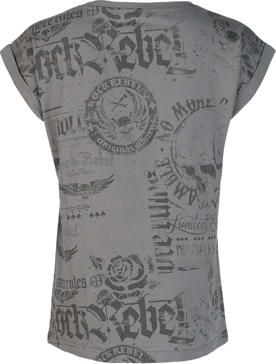 T-Shirt Manches courtes  de Rock Rebel by EMP - S à XXL - pour Femme - gris - Rock Rebel by EMP - View 2