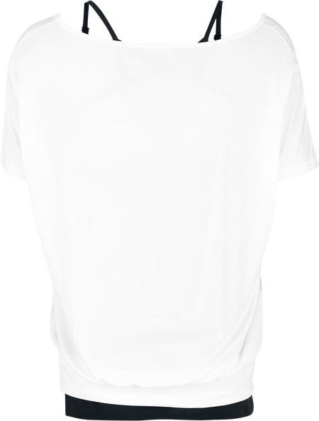 T-Shirt Manches courtes Gothic de Gothicana by EMP - T-Shirt Double Couche - S à XXL - pour Femme - blanc/noir - Gothicana by EMP - View 2