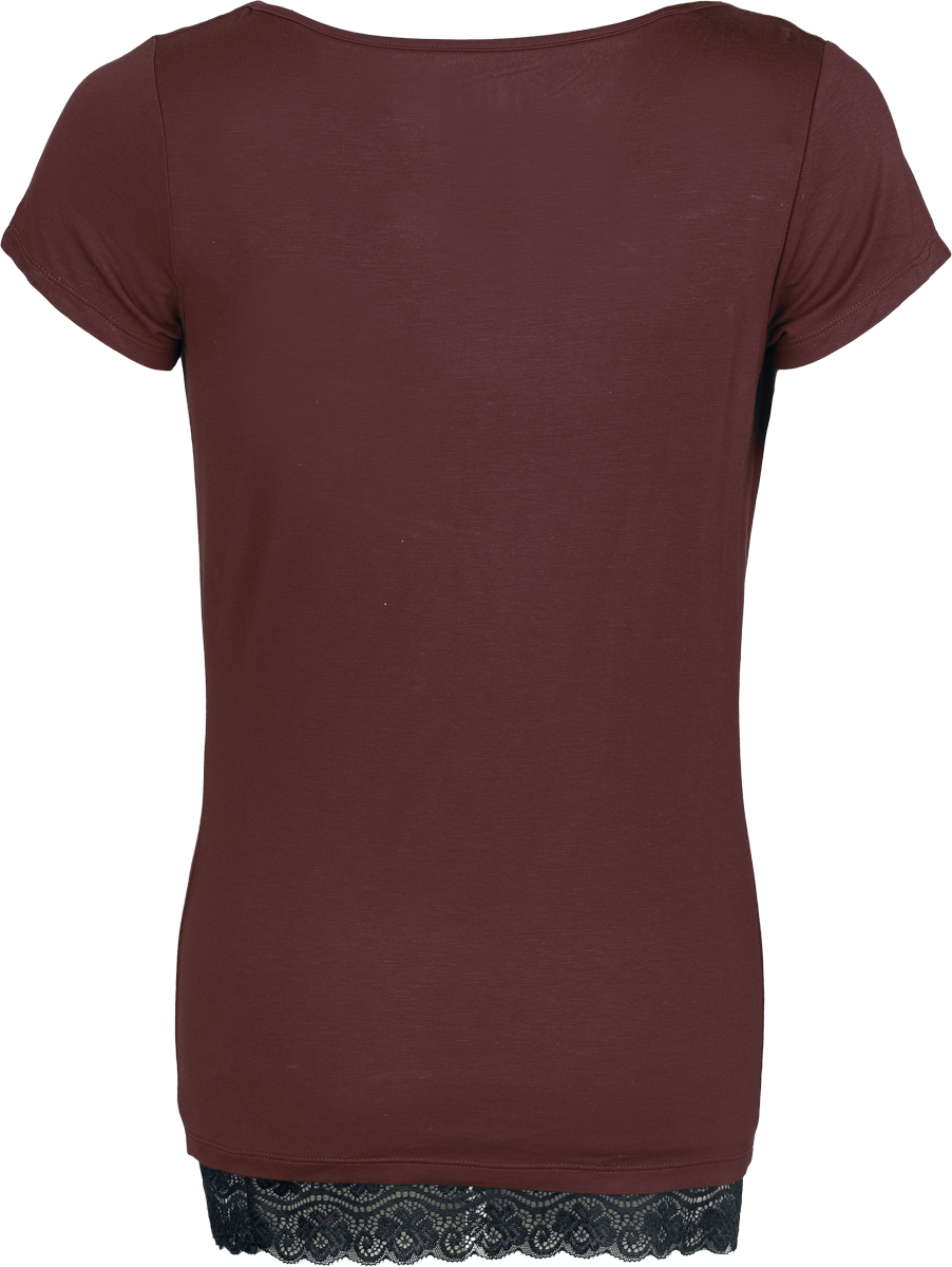 T-Shirt Manches courtes  de Black Premium by EMP - T-Shirt & Débardeur - Lot de 2 - S à XL - pour Femme - bordeaux/noir - Black Premium by EMP - View 2