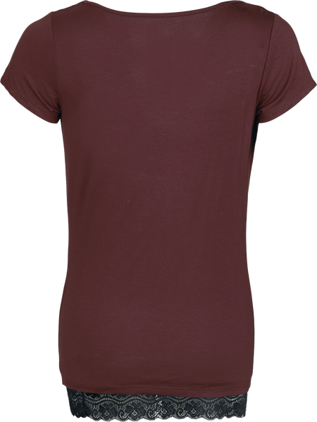 T-Shirt Manches courtes  de Black Premium by EMP - T-Shirt & Débardeur - Lot de 2 - S à XL - pour Femme - bordeaux/noir - Black Premium by EMP - View 2