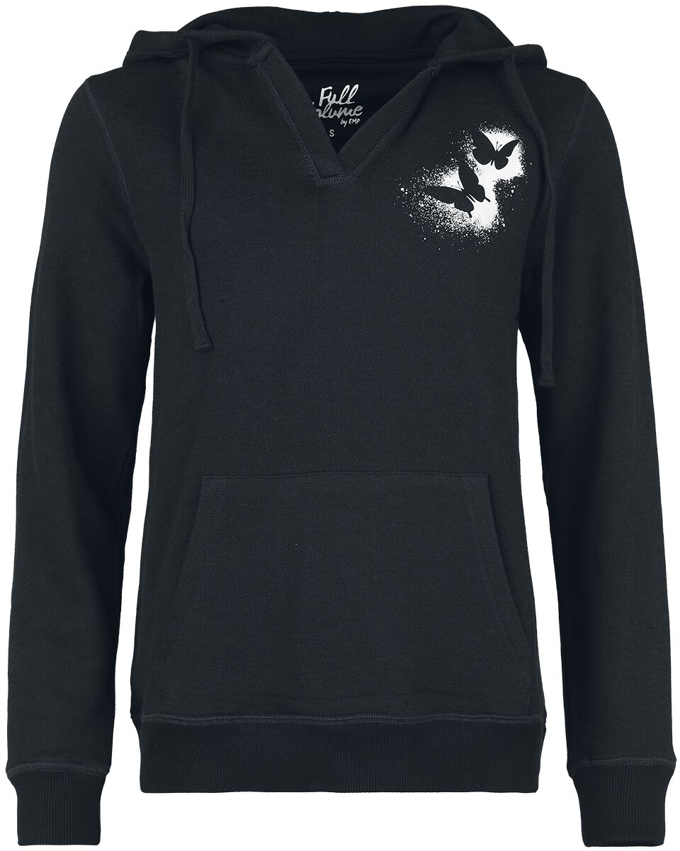 Sweat-shirt à capuche  de Full Volume by EMP - Sweat à Capuche avec Papillon - S à XXL - pour Femme - noir - Full Volume by EMP