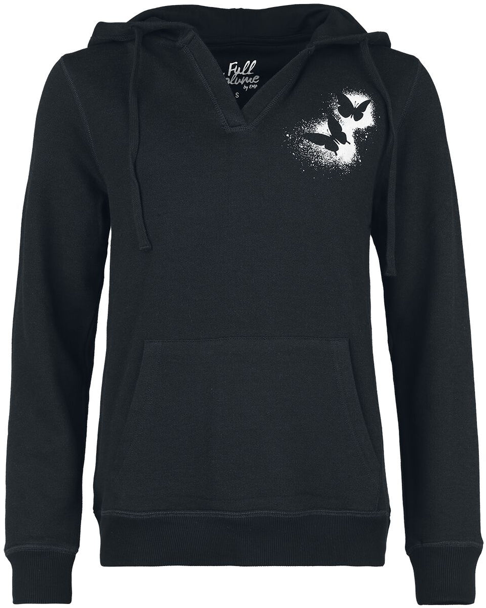 Sweat-shirt à capuche  de Full Volume by EMP - Sweat à Capuche avec Papillon - S à XXL - pour Femme - noir - Full Volume by EMP