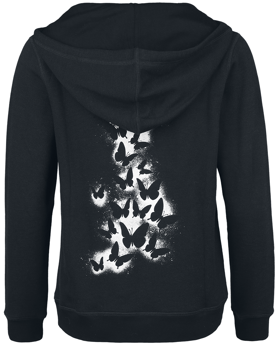 Sweat-shirt à capuche  de Full Volume by EMP - Sweat à Capuche avec Papillon - S à XXL - pour Femme - noir - Full Volume by EMP - View 2