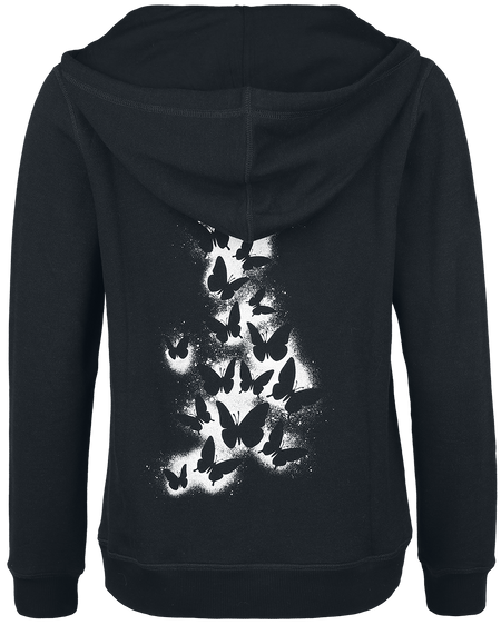 Sweat-shirt à capuche  de Full Volume by EMP - Sweat à Capuche avec Papillon - S à XXL - pour Femme - noir - Full Volume by EMP - View 2