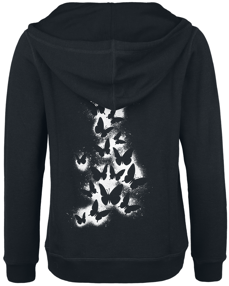 Sweat-shirt à capuche  de Full Volume by EMP - Sweat à Capuche avec Papillon - S à XXL - pour Femme - noir - Full Volume by EMP - View 2