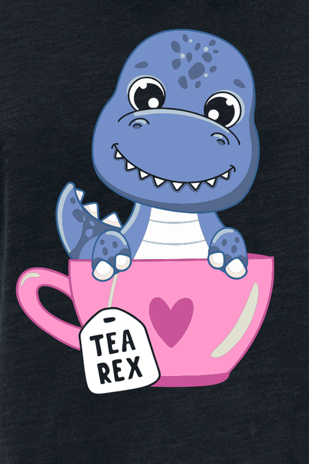 T-Shirt Manches courtes Fun de Tierisch - Tea Rex - S à 3XL - pour Femme - noir - Tierisch - View 2