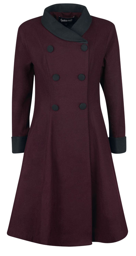 Manteaux Gothic de Gothicana by EMP - Ophelia Coat - M à XXL - pour Femme - rouge foncé - Gothicana by EMP