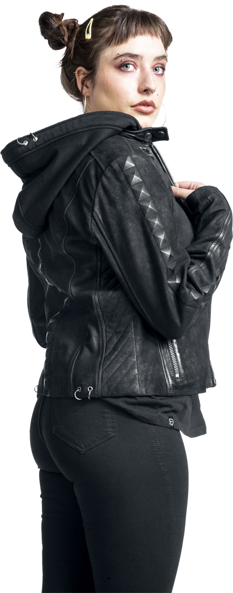 Veste en cuir  de Rock Rebel by EMP - S à XXL - pour Femme - noir - Rock Rebel by EMP - View 2