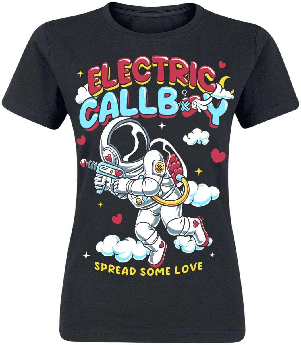 T-Shirt Manches courtes  de Electric Callboy - Spread Some Love - S à XXL - pour Femme - noir - Electric Callboy