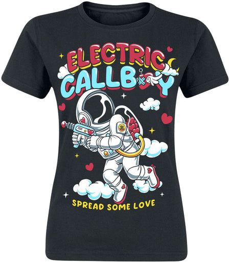 T-Shirt Manches courtes  de Electric Callboy - Spread Some Love - S à XXL - pour Femme - noir - Electric Callboy