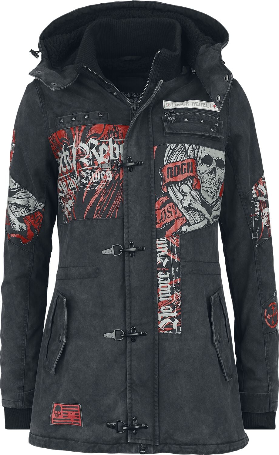 Veste d'hiver  de Rock Rebel by EMP - She Rules - S à XXL - pour Femme - gris - Rock Rebel by EMP