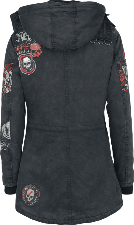 Veste d'hiver  de Rock Rebel by EMP - She Rules - S à XXL - pour Femme - gris - Rock Rebel by EMP - View 2