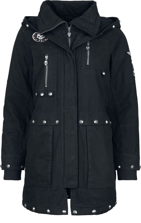 Veste d'hiver  de Rock Rebel by EMP - Manteau d'Hiver Clouté - S à XXL - pour Femme - noir - Rock Rebel by EMP