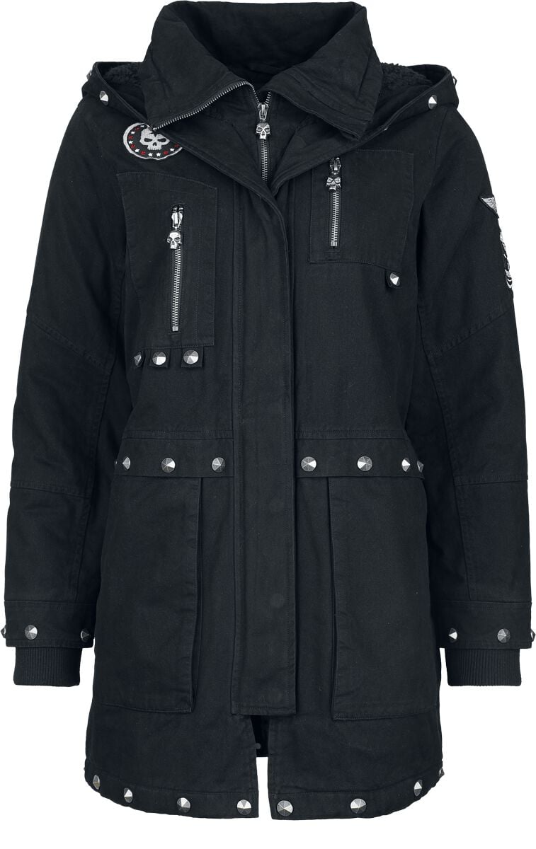 Veste d'hiver  de Rock Rebel by EMP - Manteau d'Hiver Clouté - S à XXL - pour Femme - noir - Rock Rebel by EMP