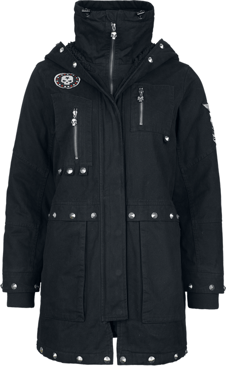 Veste d'hiver  de Rock Rebel by EMP - Manteau d'Hiver Clouté - S à XXL - pour Femme - noir - Rock Rebel by EMP - View 2
