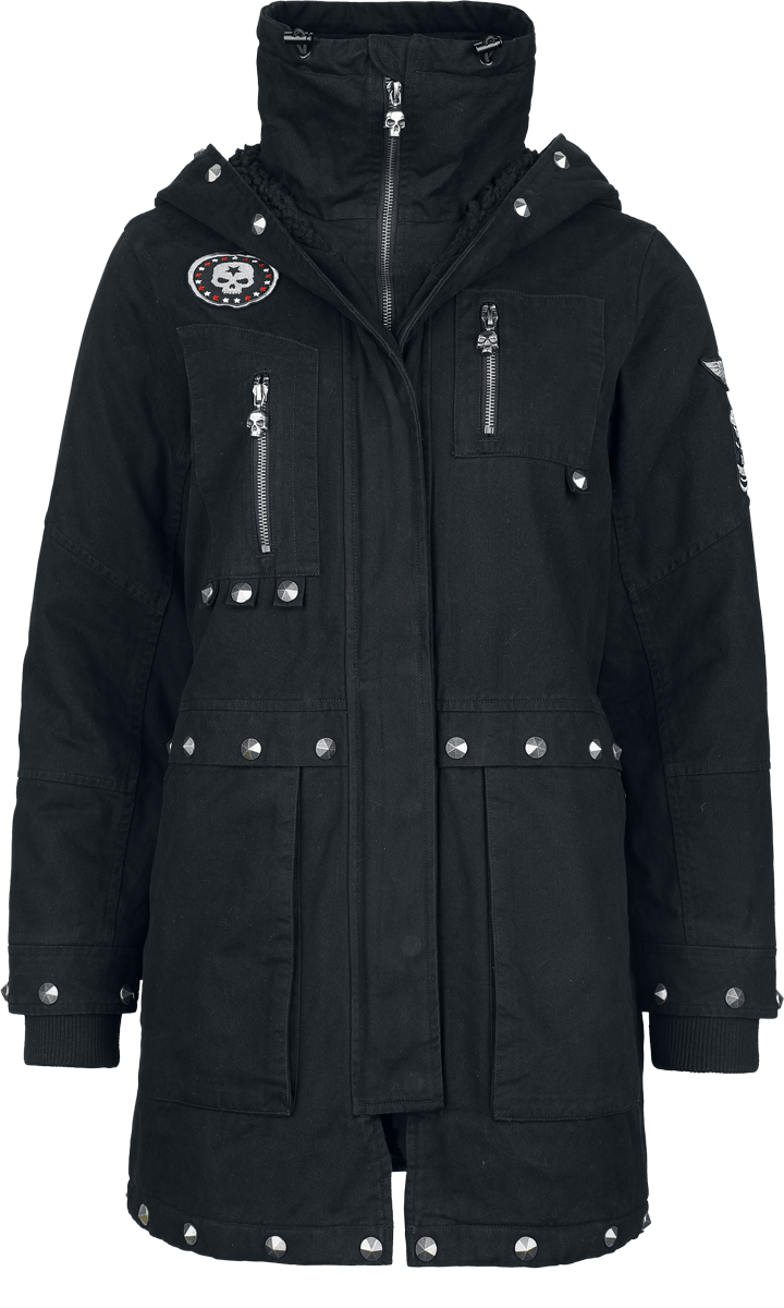 Veste d'hiver  de Rock Rebel by EMP - Manteau d'Hiver Clouté - S à XXL - pour Femme - noir - Rock Rebel by EMP - View 2