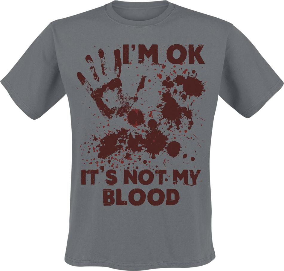 T-Shirt Manches courtes Fun de Funshirt - I'm OK It's Not My Blood - M à 3XL - pour Homme - anthracite - Funshirt