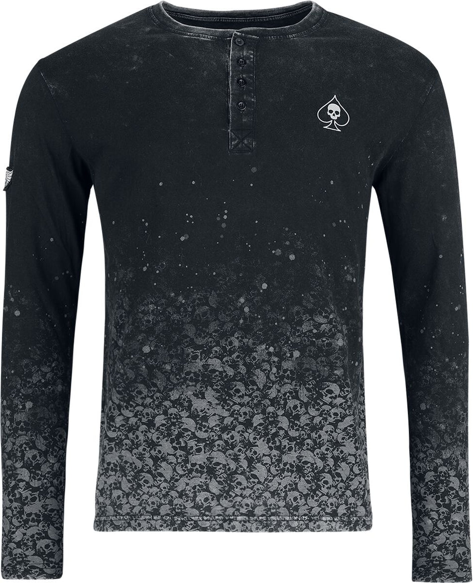 T-shirt manches longues  de Rock Rebel by EMP - Through The Glass - L à XXL - pour Homme - gris foncé - Rock Rebel by EMP
