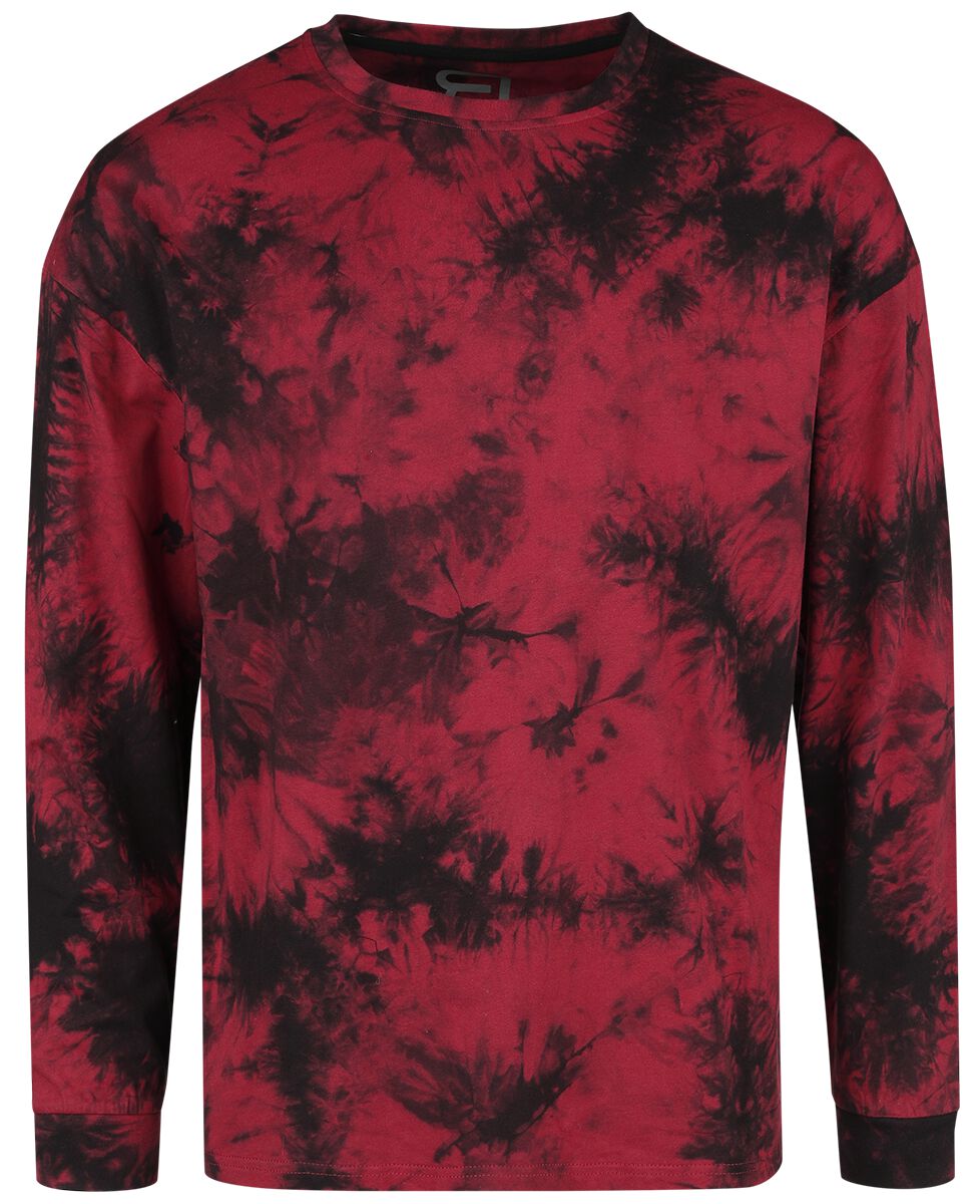 T-shirt manches longues  de RED by EMP - Haut Tie Dye - M à XXL - pour Homme - noir/rouge foncé - RED by EMP