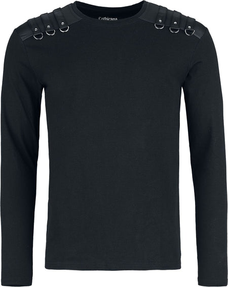 T-shirt manches longues Gothic de Gothicana by EMP - Haut Manches Longues avec Sangles - M à XXL - pour Homme - noir - Gothicana by EMP