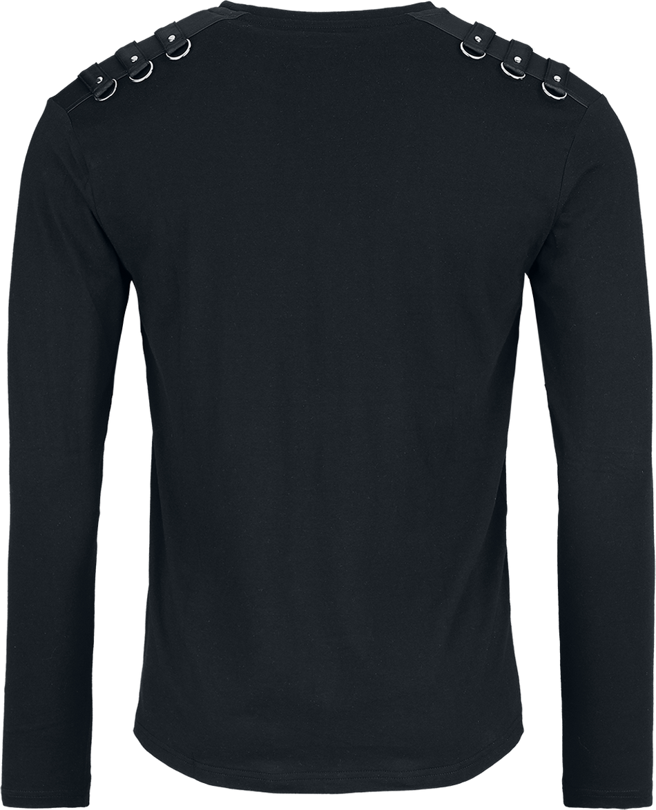 T-shirt manches longues Gothic de Gothicana by EMP - Haut Manches Longues avec Sangles - M à XXL - pour Homme - noir - Gothicana by EMP - View 2