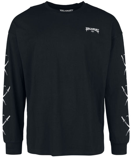 T-shirt manches longues  de Black Blood by Gothicana - Haut avec Imprimés Cœur & Épée - M à XXL - pour Homme - noir - Black Blood by Gothicana
