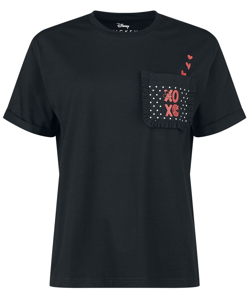 T-Shirt Manches courtes Disney de Mickey & Minnie Mouse - XOXO - S à XXL - pour Femme - noir - Mickey & Minnie Mouse