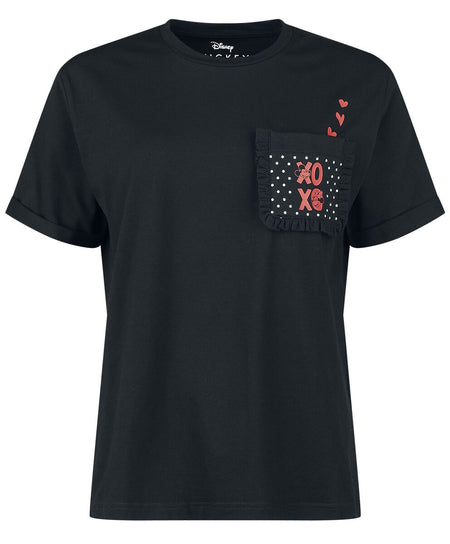 T-Shirt Manches courtes Disney de Mickey & Minnie Mouse - XOXO - S à XXL - pour Femme - noir - Mickey & Minnie Mouse