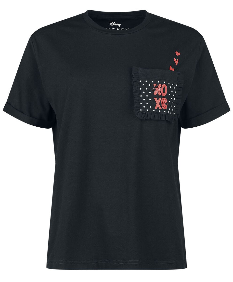 T-Shirt Manches courtes Disney de Mickey & Minnie Mouse - XOXO - S à XXL - pour Femme - noir - Mickey & Minnie Mouse