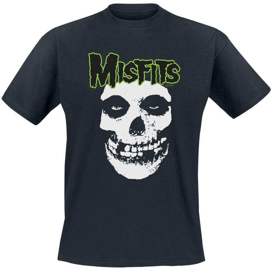 T-Shirt Manches courtes  de Misfits - Green Skull - S à XXL - pour Homme - noir - Misfits