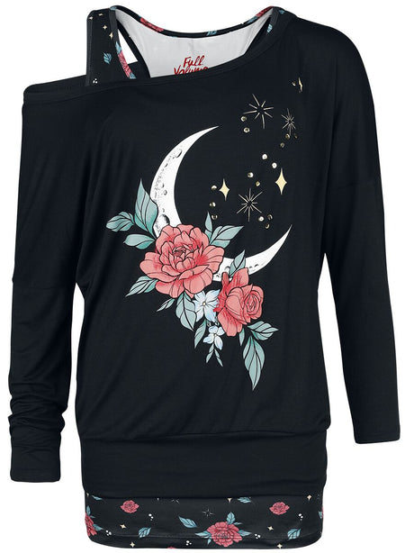 T-shirt manches longues  de Full Volume by EMP - Busting Loose - S à XL - pour Femme - noir - Full Volume by EMP