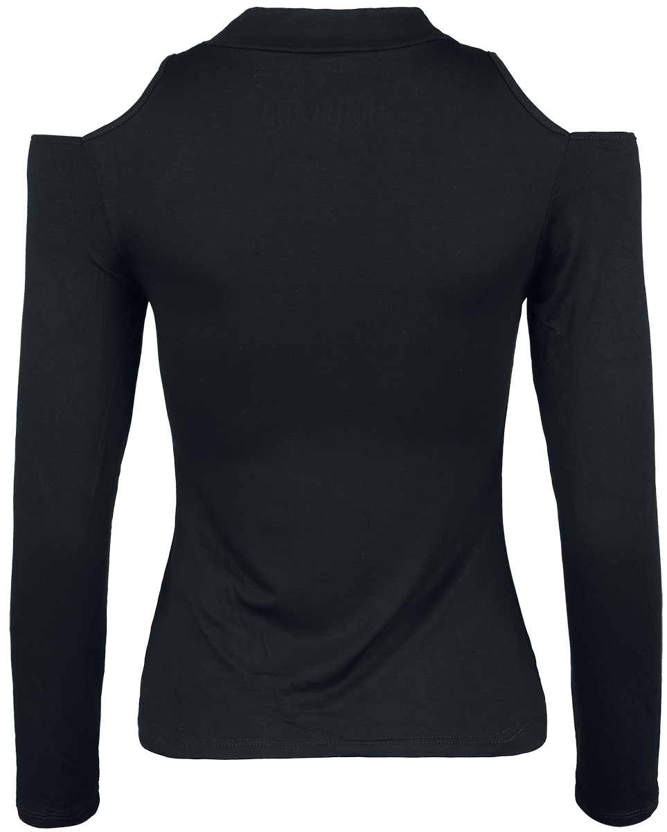 T-shirt manches longues Gothic de Gothicana by EMP - Haut Manches Longues avec Découpes - L à XL - pour Femme - noir - Gothicana by EMP - View 2