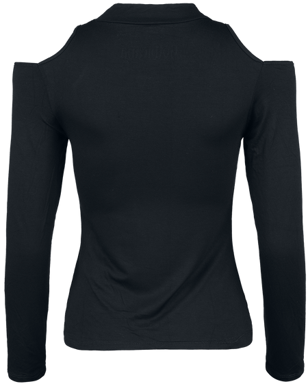 T-shirt manches longues Gothic de Gothicana by EMP - Haut Manches Longues avec Découpes - L à XL - pour Femme - noir - Gothicana by EMP - View 2