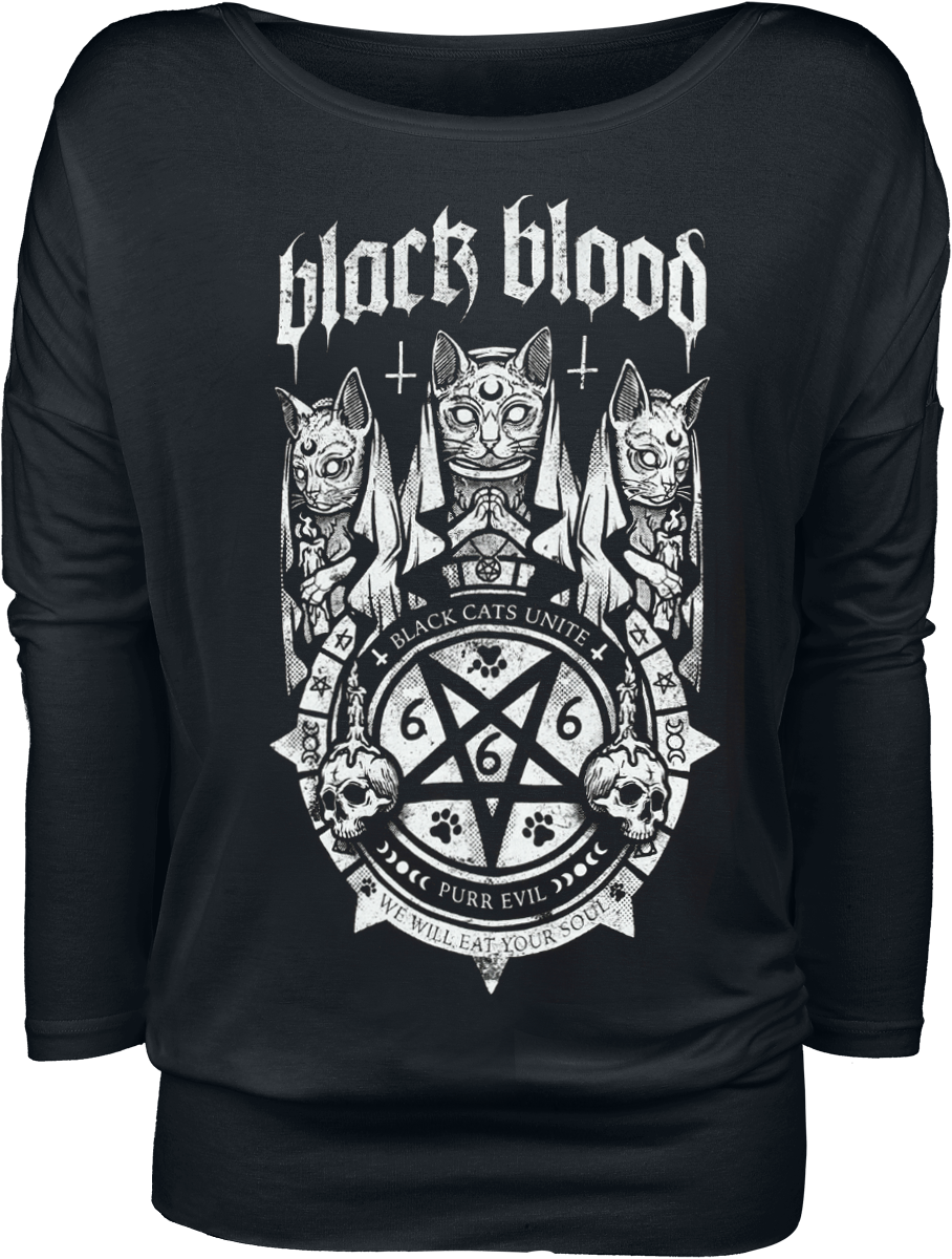T-shirt manches longues  de Black Blood by Gothicana - S à XXL - pour Femme - noir - Black Blood by Gothicana - View 2