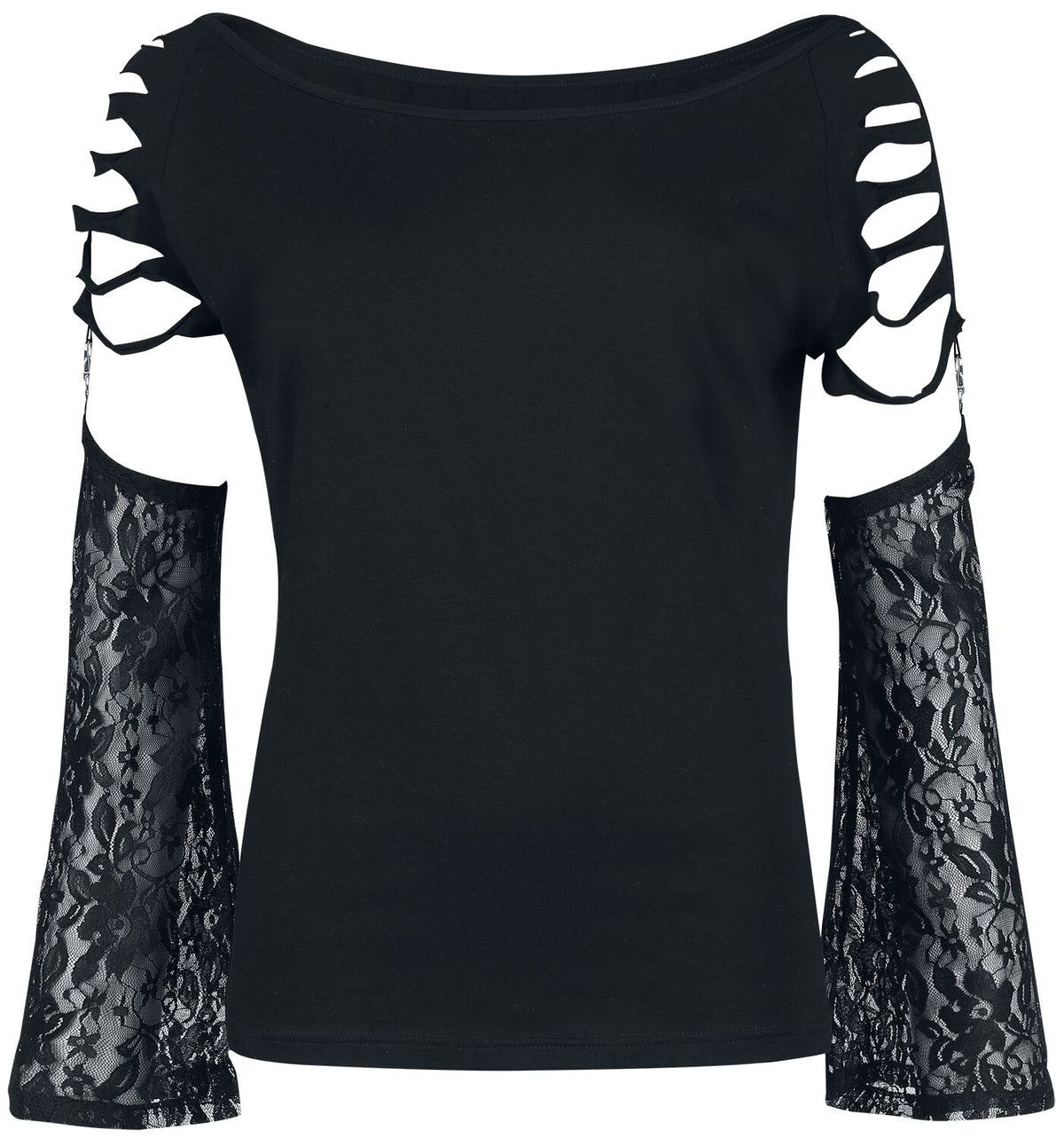 T-shirt manches longues Gothic de Gothicana by EMP - Days Without - M à XL - pour Femme - noir - Gothicana by EMP