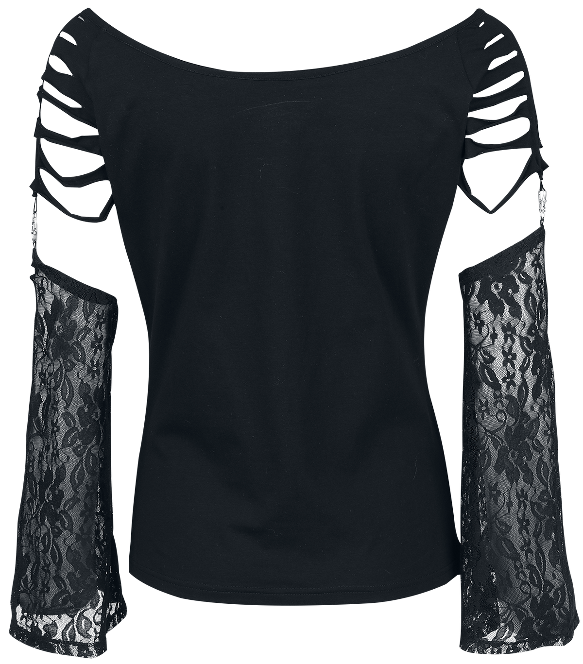 T-shirt manches longues Gothic de Gothicana by EMP - Days Without - M à XL - pour Femme - noir - Gothicana by EMP - View 2