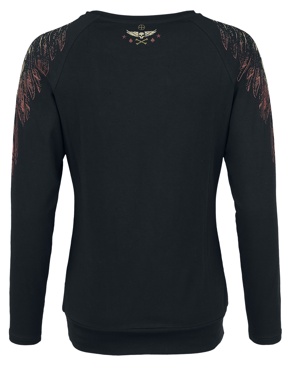 T-shirt manches longues  de Rock Rebel by EMP - Original Sinner - S à M - pour Femme - noir - Rock Rebel by EMP - View 2