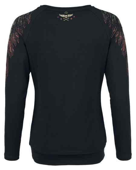 T-shirt manches longues  de Rock Rebel by EMP - Original Sinner - S à M - pour Femme - noir - Rock Rebel by EMP - View 2