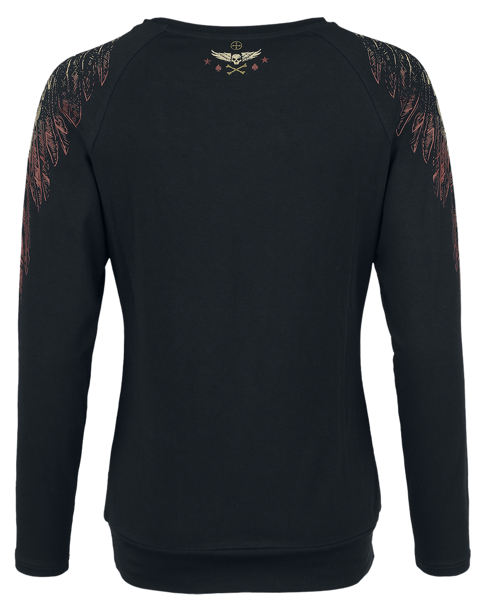 T-shirt manches longues  de Rock Rebel by EMP - Original Sinner - S à M - pour Femme - noir - Rock Rebel by EMP - View 2