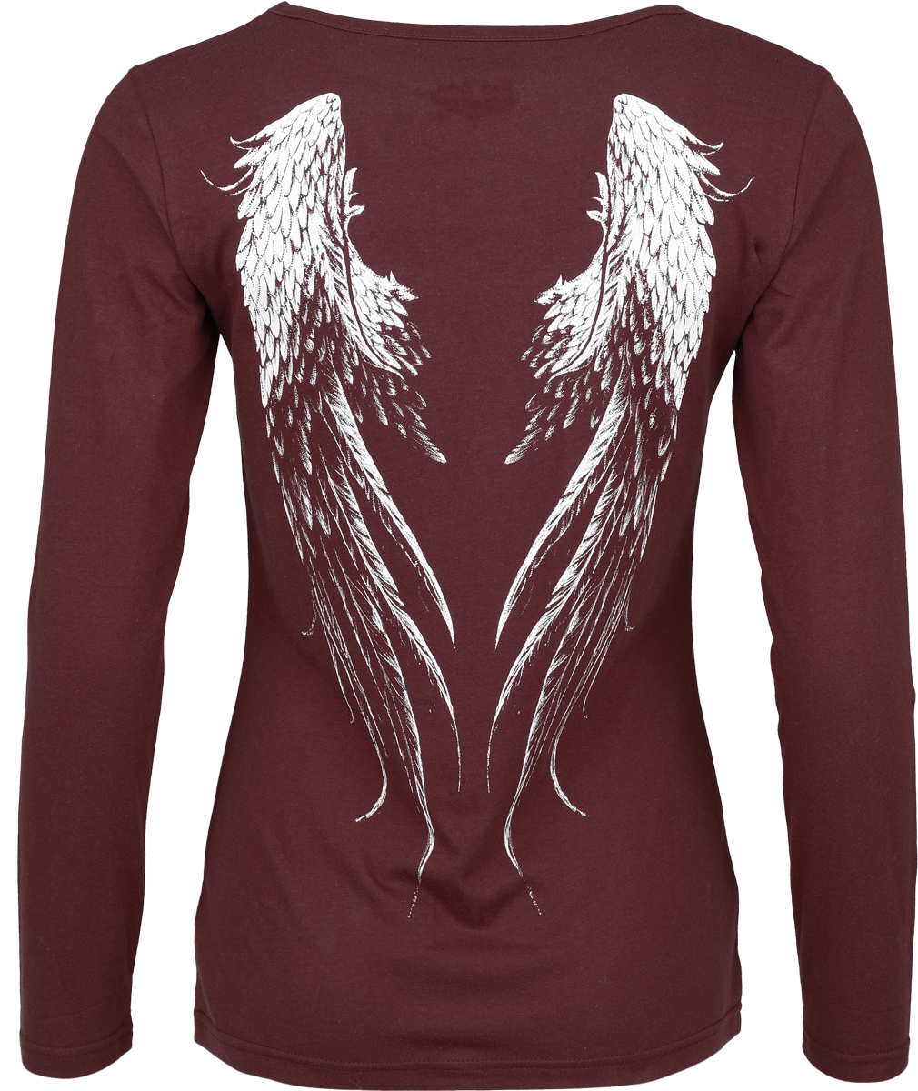 T-shirt manches longues  de Rock Rebel by EMP - Stay Awake - S à XXL - pour Femme - rouge foncé - Rock Rebel by EMP - View 2