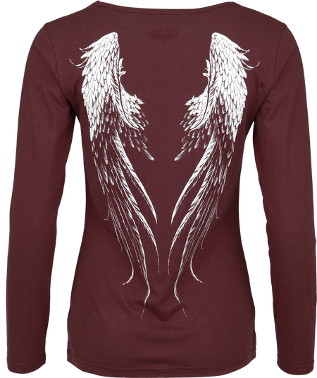 T-shirt manches longues  de Rock Rebel by EMP - Stay Awake - S à XXL - pour Femme - rouge foncé - Rock Rebel by EMP - View 2
