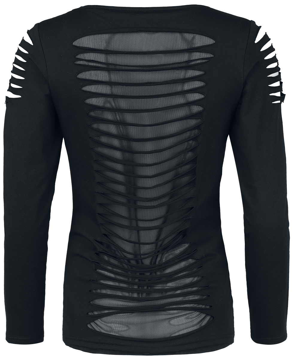 T-shirt manches longues  de Black Premium by EMP - Days Without - S à XL - pour Femme - noir - Black Premium by EMP - View 2