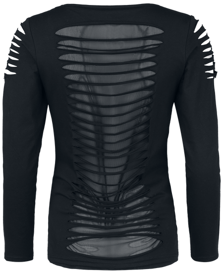 T-shirt manches longues  de Black Premium by EMP - Days Without - S à XL - pour Femme - noir - Black Premium by EMP - View 2