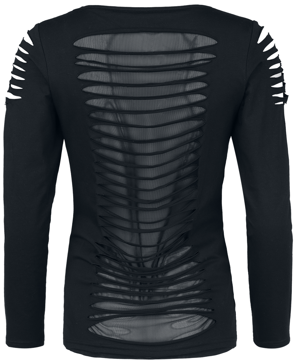T-shirt manches longues  de Black Premium by EMP - Days Without - S à XL - pour Femme - noir - Black Premium by EMP - View 2