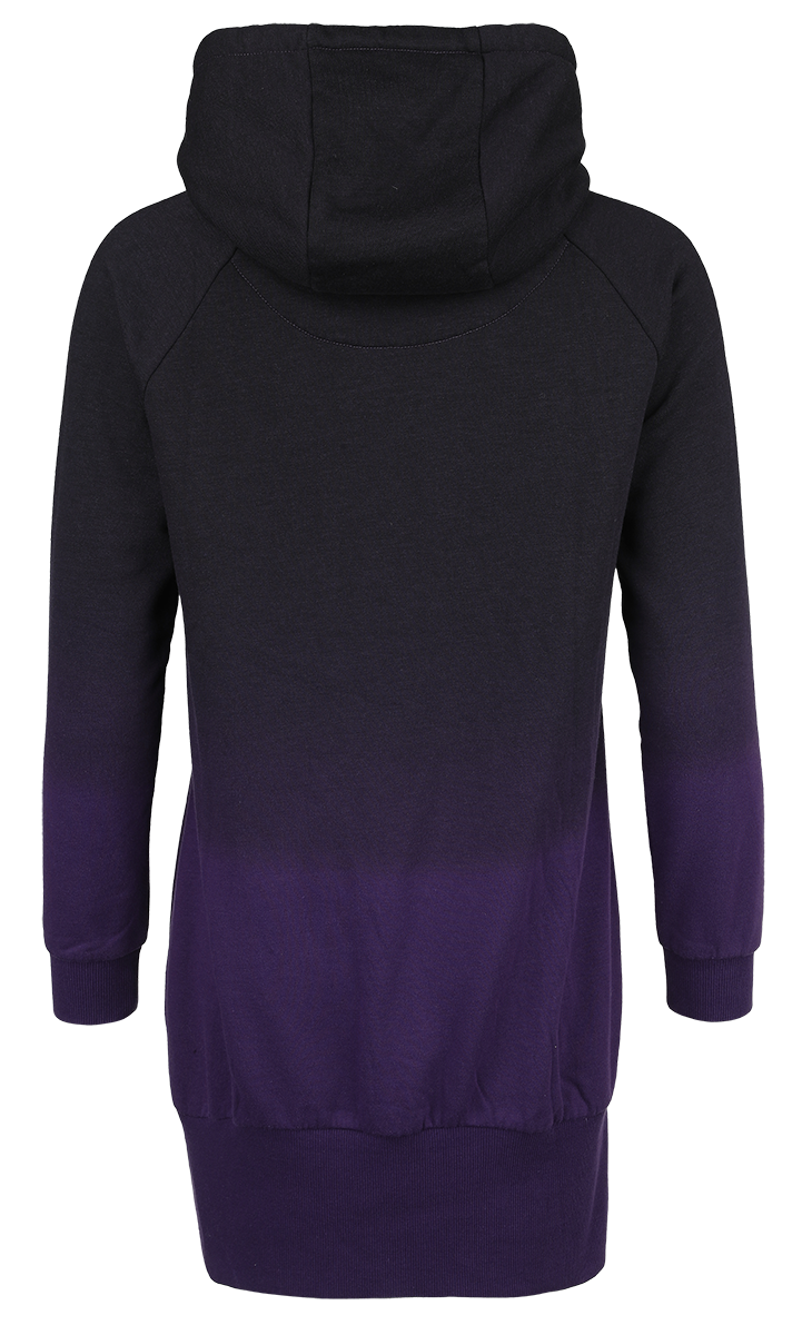 Robe courte Gothic de Gothicana by EMP - Robe Sweat Imprimé Chat - S à M - pour Femme - noir/lilas - Gothicana by EMP - View 2