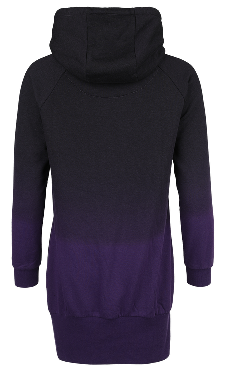 Robe courte Gothic de Gothicana by EMP - Robe Sweat Imprimé Chat - S à M - pour Femme - noir/lilas - Gothicana by EMP - View 2