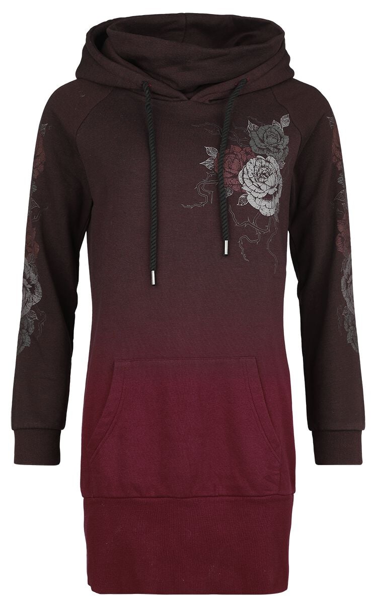 Robe courte  de Black Premium by EMP - Robe Sweat - S - pour Femme - noir/rouge foncé - Black Premium by EMP