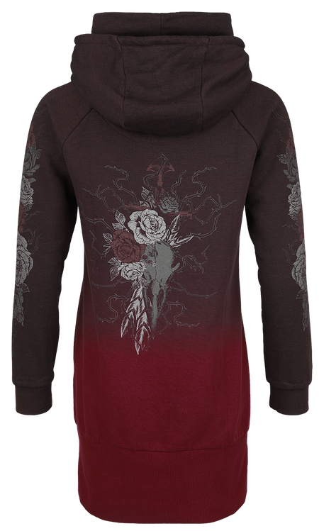 Robe courte  de Black Premium by EMP - Robe Sweat - S - pour Femme - noir/rouge foncé - Black Premium by EMP - View 2