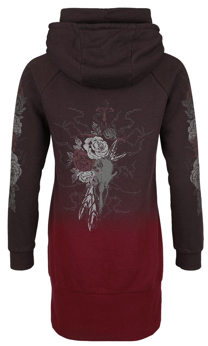 Robe courte  de Black Premium by EMP - Robe Sweat - S - pour Femme - noir/rouge foncé - Black Premium by EMP - View 2
